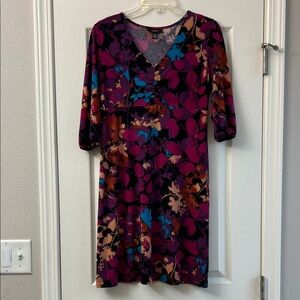 Alfani Multicolor Floral Mid Sleeve Dress